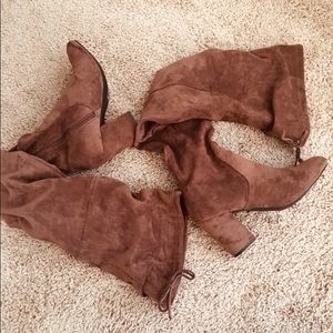 Faux suede thigh high boots 👢